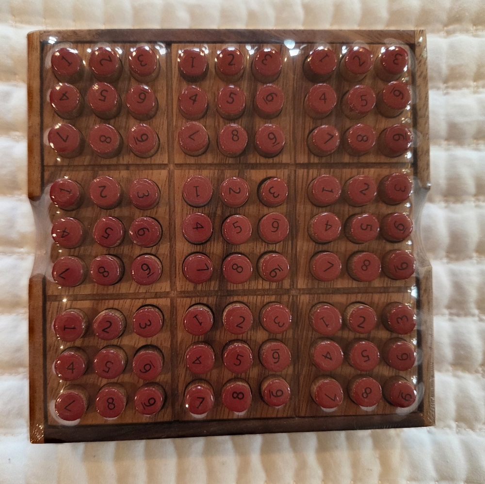 Red Sudoku Wood Box NWT